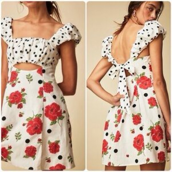 Free People White Floral Mini Dress - Picture 2 of 10